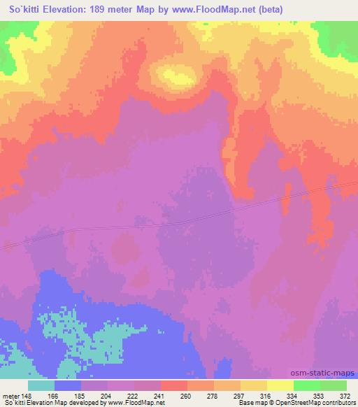 So`kitti,Uzbekistan Elevation Map