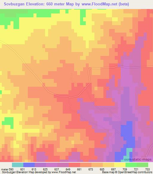 Sovbuzgan,Uzbekistan Elevation Map