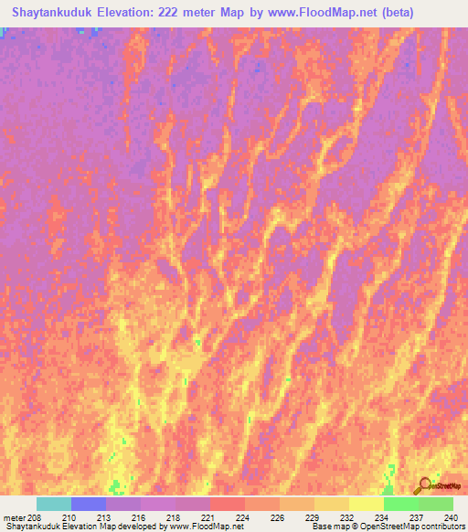 Shaytankuduk,Uzbekistan Elevation Map