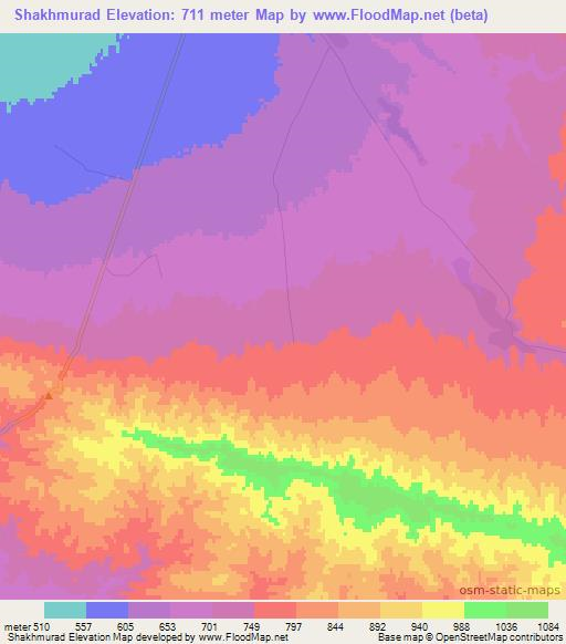 Shakhmurad,Uzbekistan Elevation Map