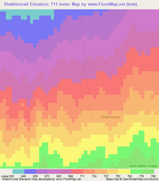 Shakhmurad,Uzbekistan Elevation Map