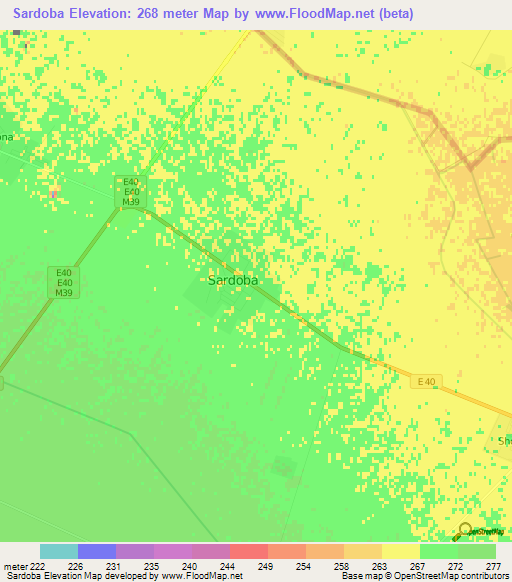 Sardoba,Uzbekistan Elevation Map