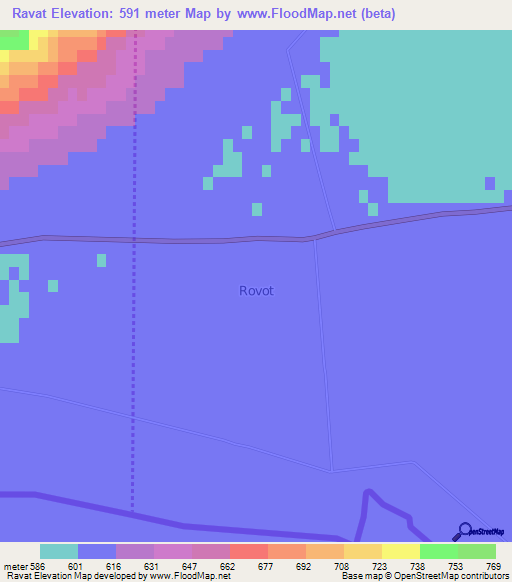 Ravat,Uzbekistan Elevation Map