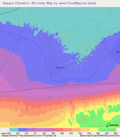 Rapqon,Uzbekistan Elevation Map