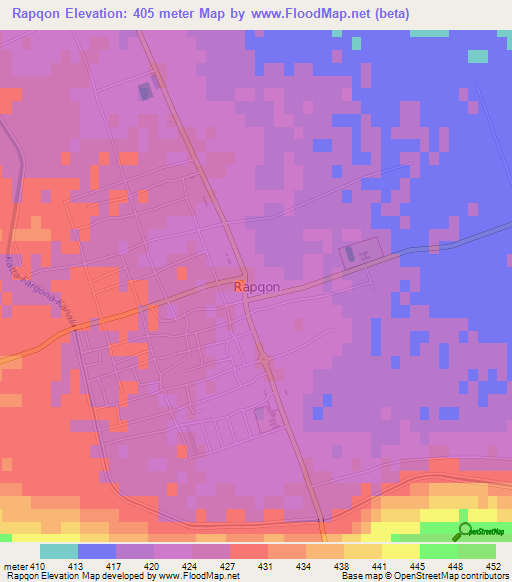 Rapqon,Uzbekistan Elevation Map