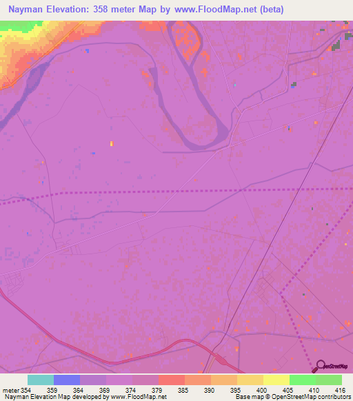 Nayman,Uzbekistan Elevation Map