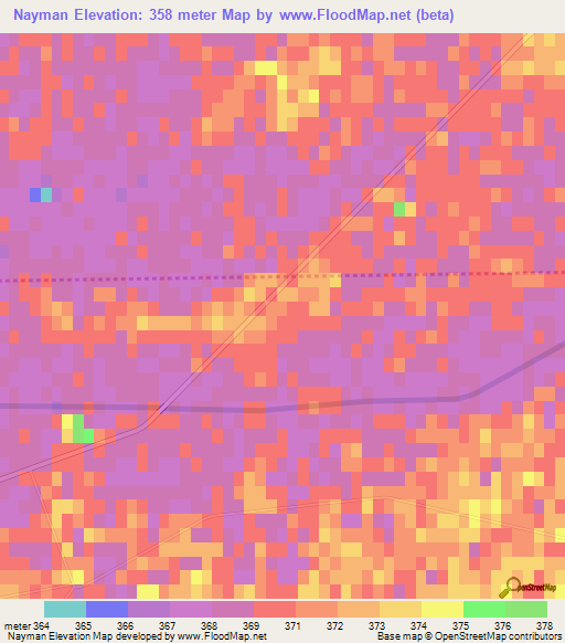 Nayman,Uzbekistan Elevation Map