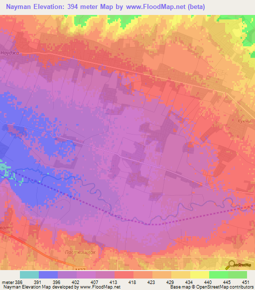 Nayman,Uzbekistan Elevation Map