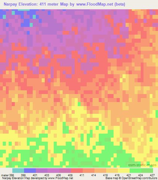 Narpay,Uzbekistan Elevation Map