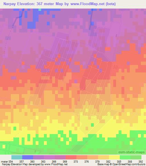 Narpay,Uzbekistan Elevation Map