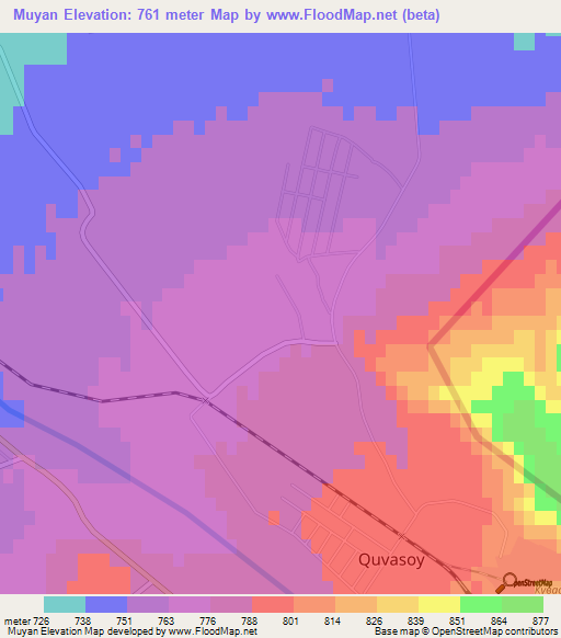 Muyan,Uzbekistan Elevation Map