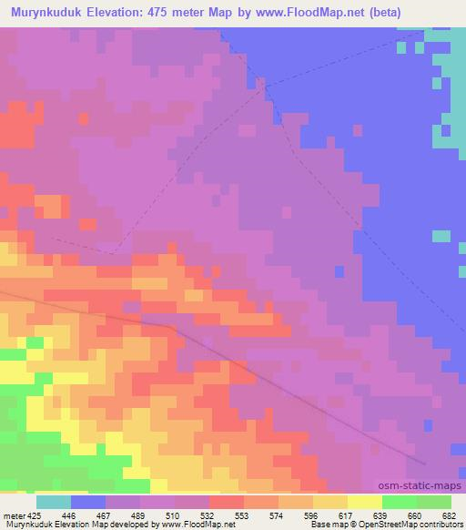 Murynkuduk,Uzbekistan Elevation Map