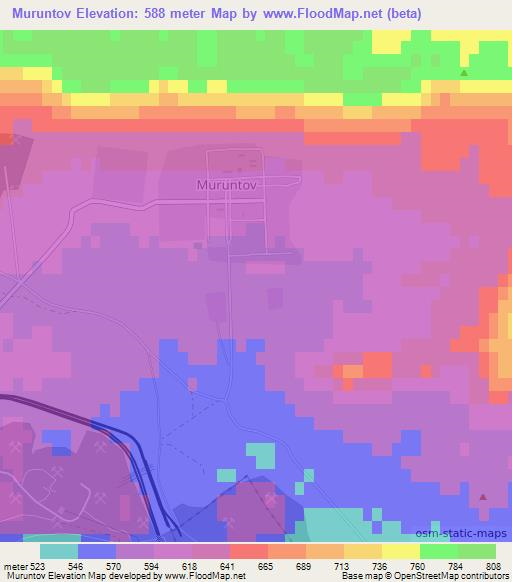 Muruntov,Uzbekistan Elevation Map