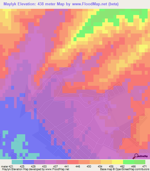 Maylyk,Uzbekistan Elevation Map