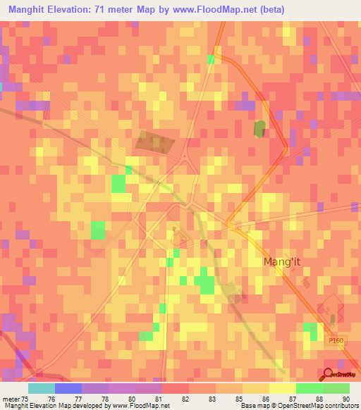 Manghit,Uzbekistan Elevation Map