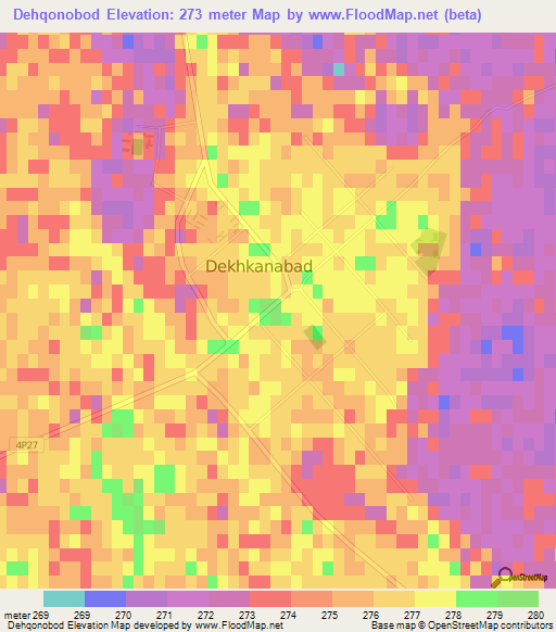 Dehqonobod,Uzbekistan Elevation Map