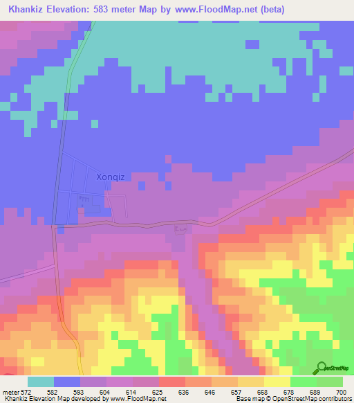 Khankiz,Uzbekistan Elevation Map