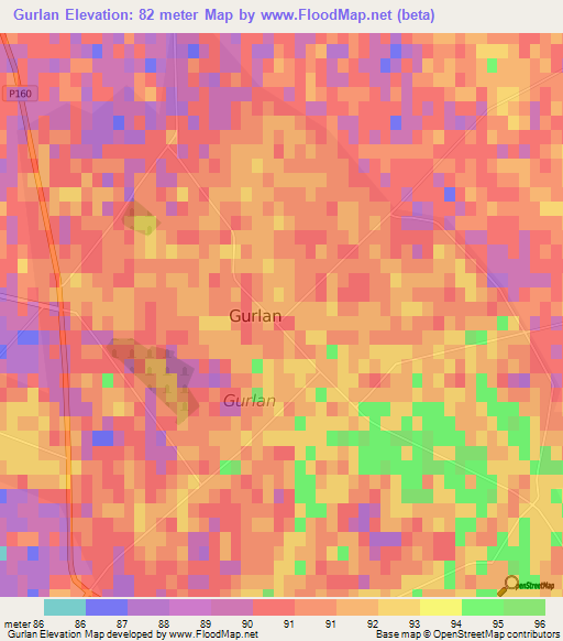 Gurlan,Uzbekistan Elevation Map