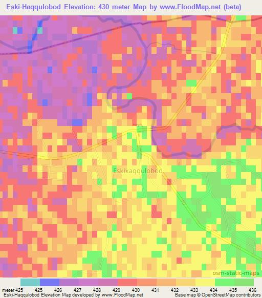 Eski-Haqqulobod,Uzbekistan Elevation Map