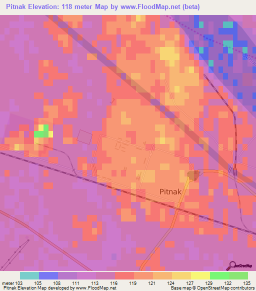 Pitnak,Uzbekistan Elevation Map