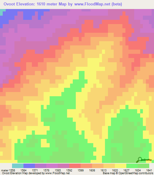 Ovoot,Mongolia Elevation Map