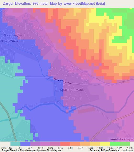 Zarger,Kyrgyzstan Elevation Map
