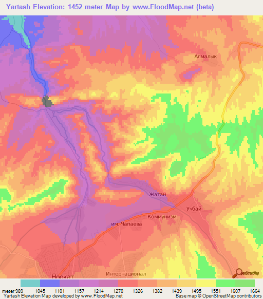 Yartash,Kyrgyzstan Elevation Map