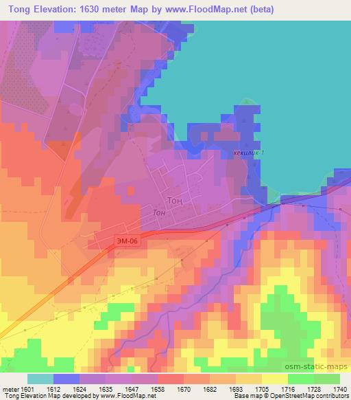 Tong,Kyrgyzstan Elevation Map