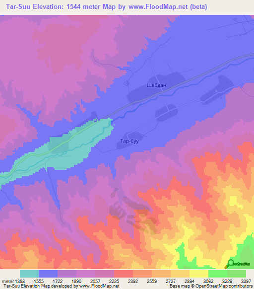 Tar-Suu,Kyrgyzstan Elevation Map