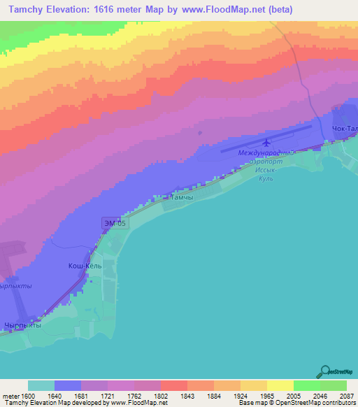 Tamchy,Kyrgyzstan Elevation Map