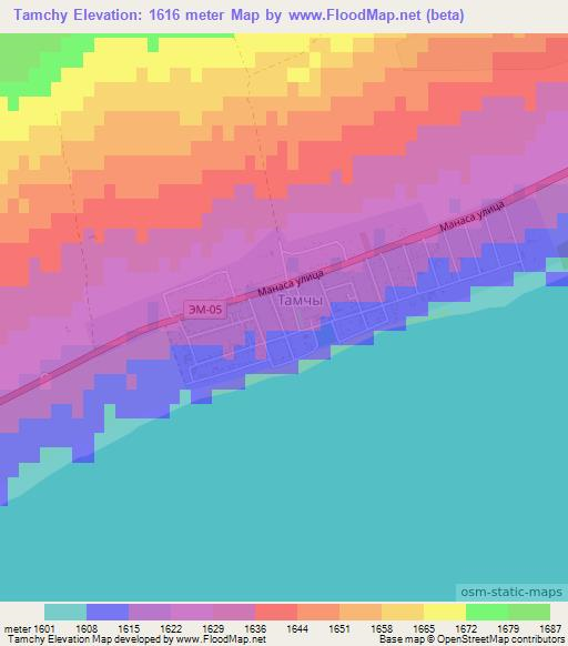 Tamchy,Kyrgyzstan Elevation Map