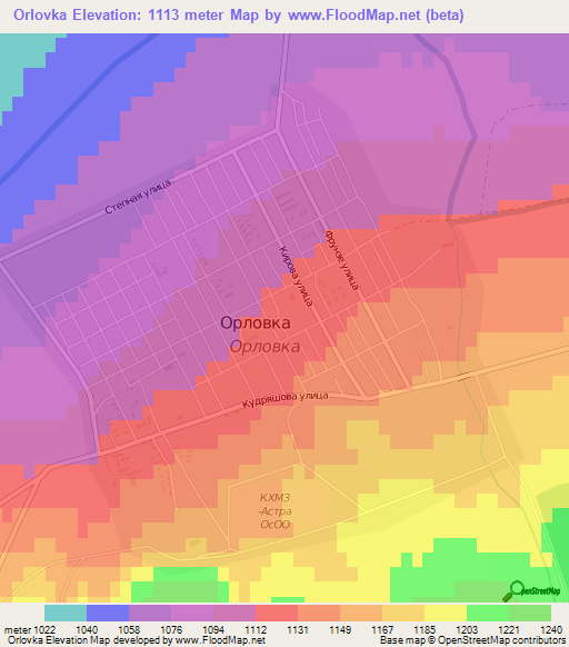 Orlovka,Kyrgyzstan Elevation Map