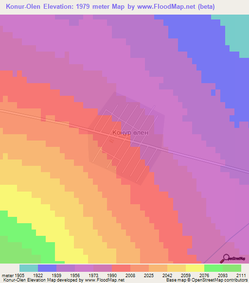 Konur-Olen,Kyrgyzstan Elevation Map