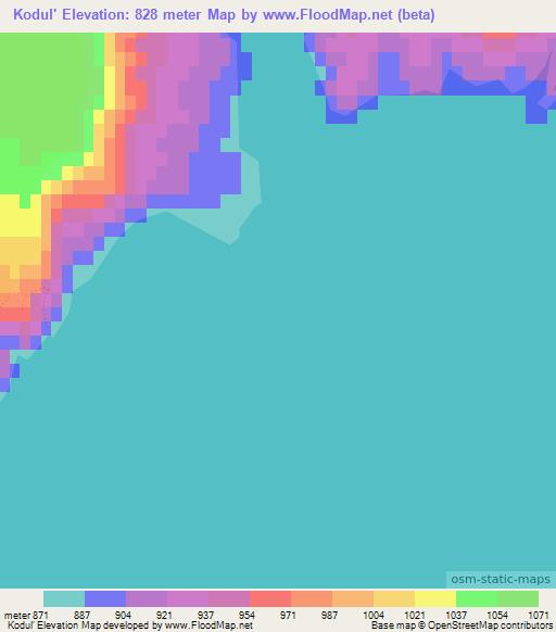 Kodul',Kyrgyzstan Elevation Map