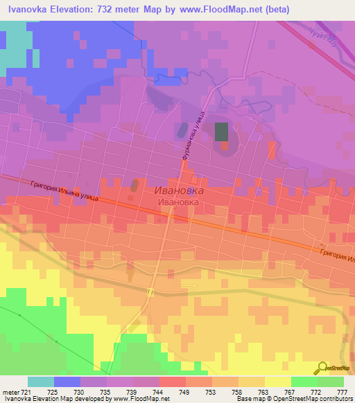 Ivanovka,Kyrgyzstan Elevation Map