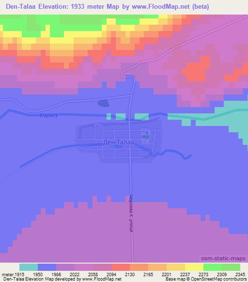 Den-Talaa,Kyrgyzstan Elevation Map