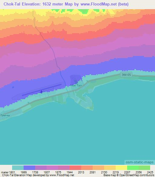 Chok-Tal,Kyrgyzstan Elevation Map