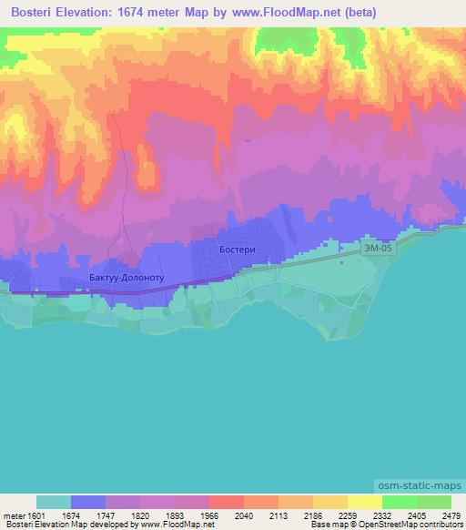 Bosteri,Kyrgyzstan Elevation Map
