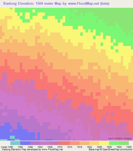 Xiadong,China Elevation Map