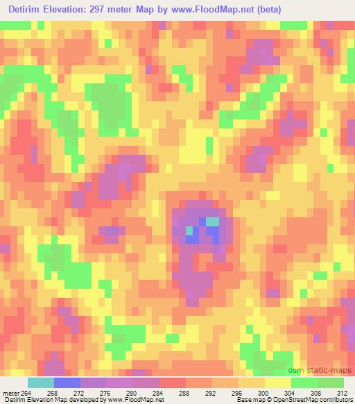 Detirim,Uzbekistan Elevation Map