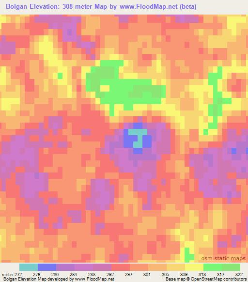 Bolgan,Uzbekistan Elevation Map