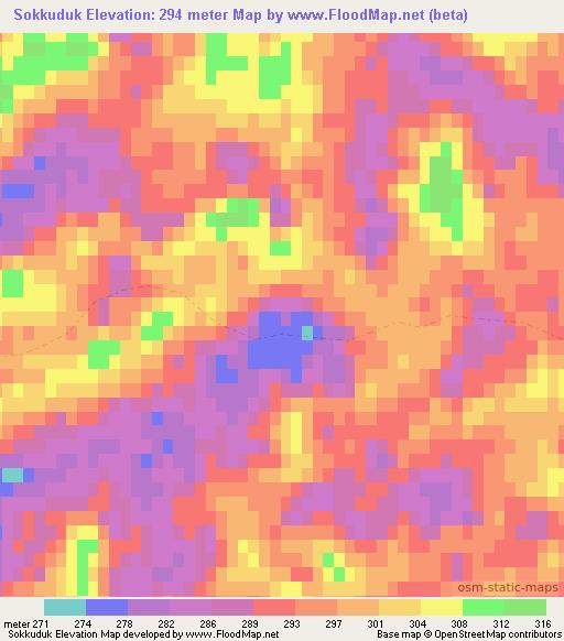 Sokkuduk,Uzbekistan Elevation Map