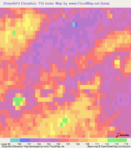 Sheynfel'd,Russia Elevation Map