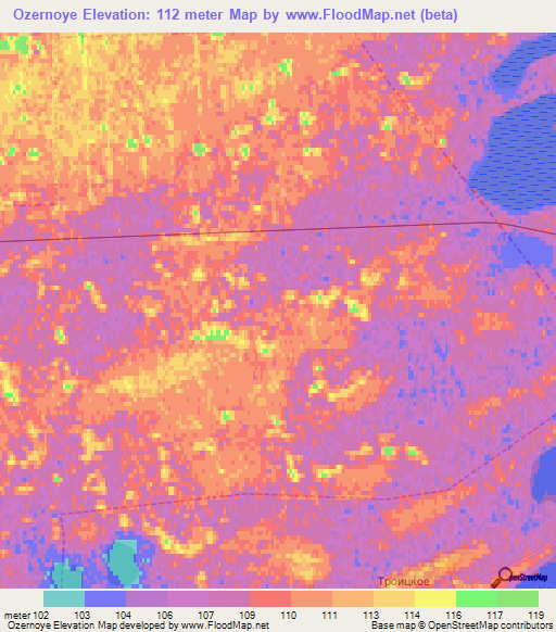 Ozernoye,Russia Elevation Map