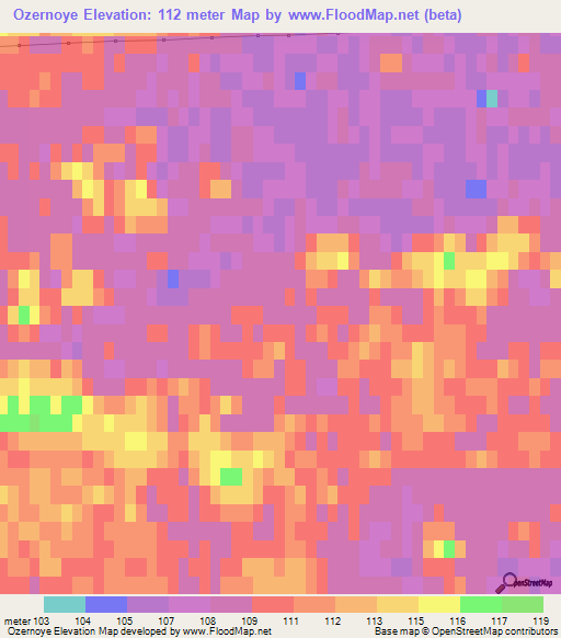 Ozernoye,Russia Elevation Map