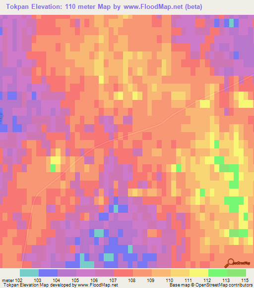 Tokpan,Russia Elevation Map