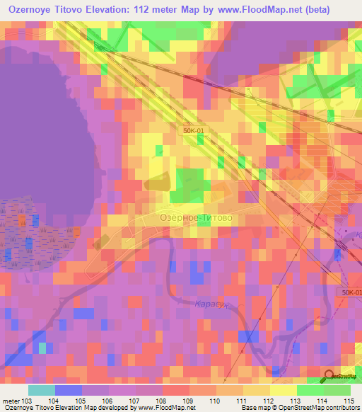 Ozernoye Titovo,Russia Elevation Map