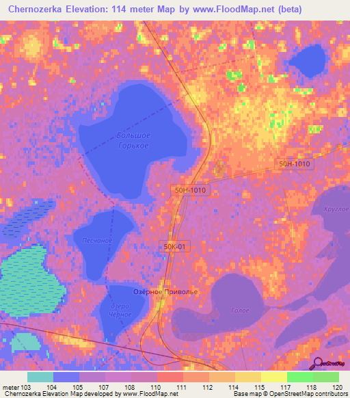 Chernozerka,Russia Elevation Map