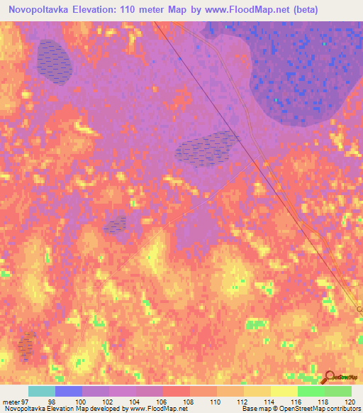 Novopoltavka,Russia Elevation Map