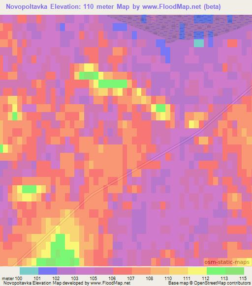 Novopoltavka,Russia Elevation Map